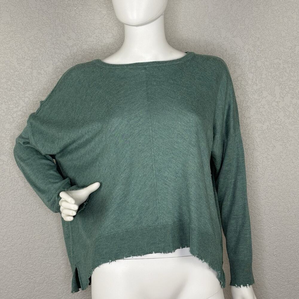 Kerisma Sweater Lawson Distressed Dolman Slv Sage Green Relaxed Boho Size S